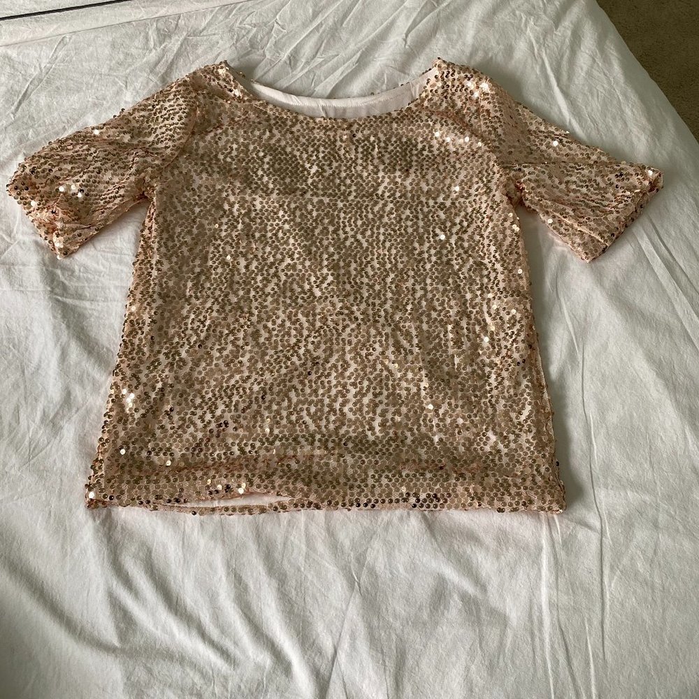 Champagne Sequined Top